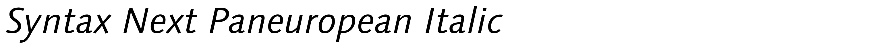 Syntax Next Paneuropean Italic
